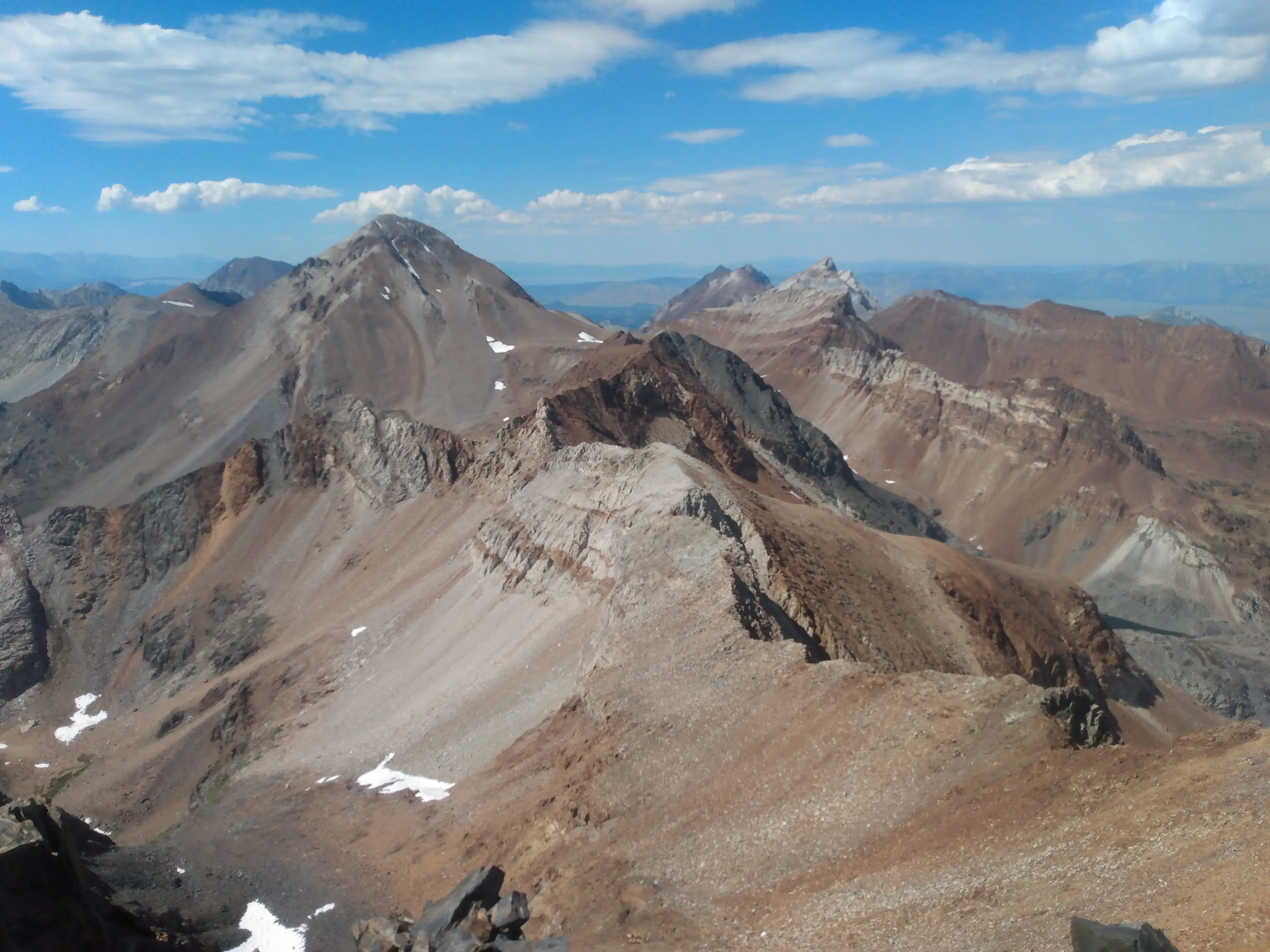 Red Slate Mountain (L), Mount Morrison (C), and Mount Baldwin (R)
