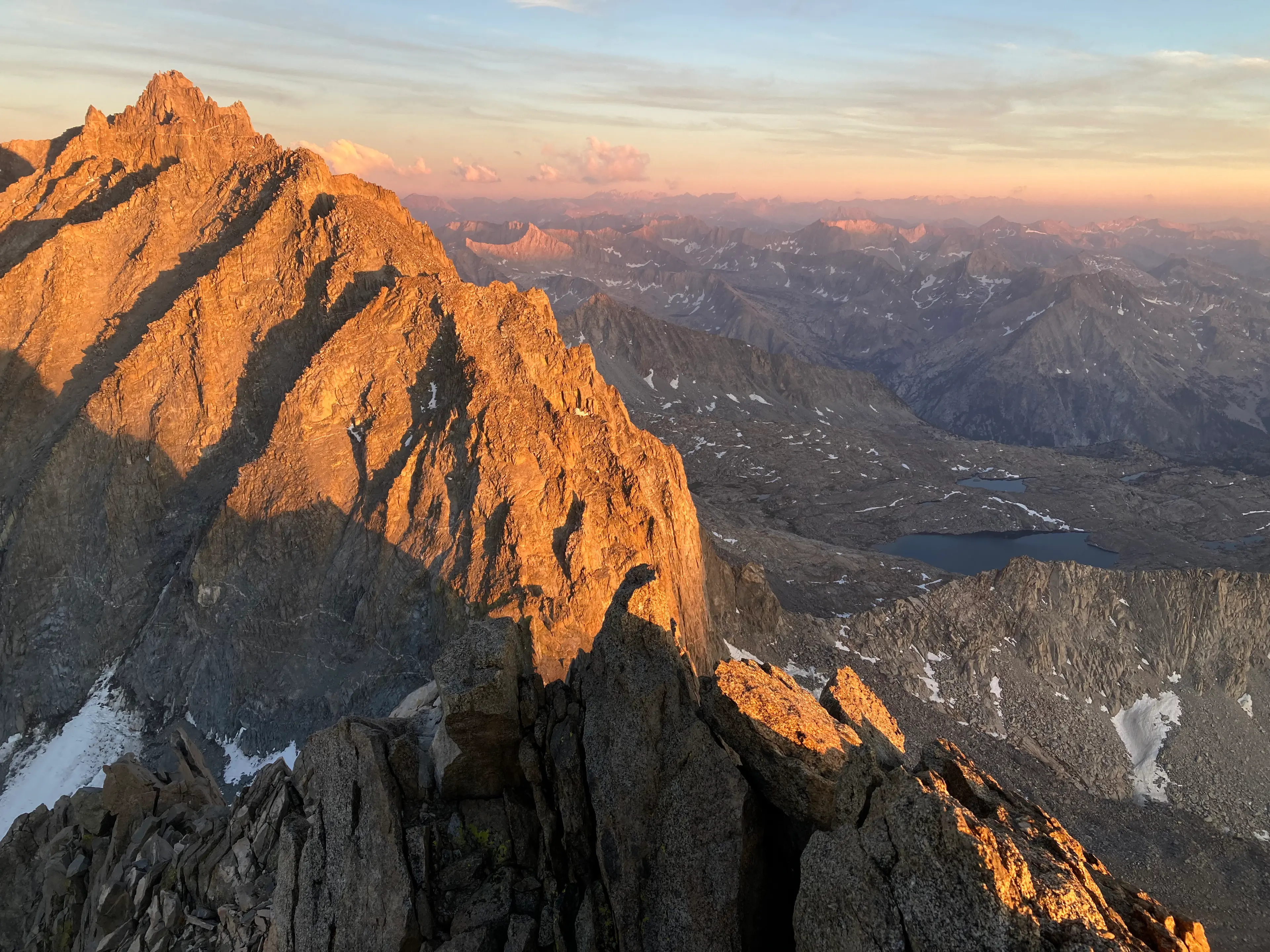 Sunset on Thunderbolt Peak from Mount Winchell