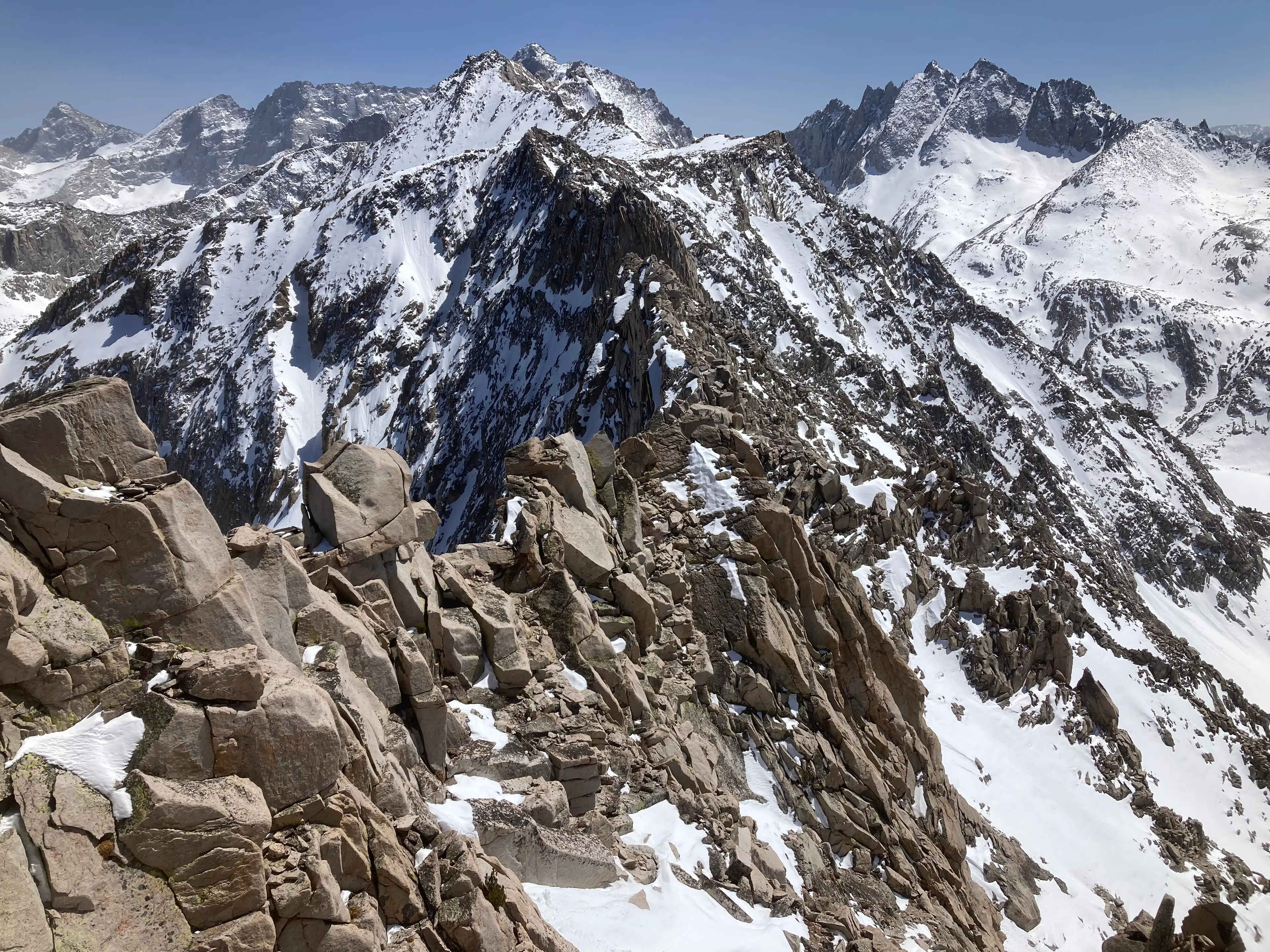 Mount Stanford (C) and Deerhorn Mountain (R)